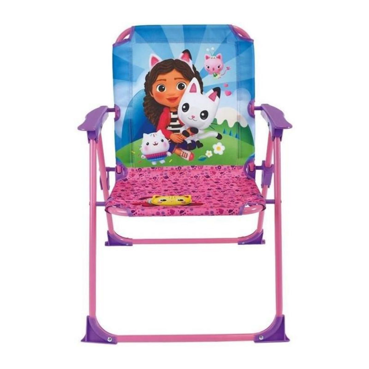 Fun House Mobilier de jardin - FUN HOUSE - Salon de jardin Gabby et la Maison Magique Table 46 x 46 cm 2 chaises pliantes parasol 125 x 10