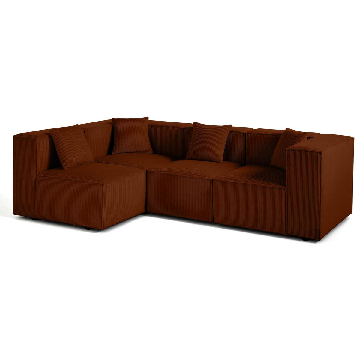 LISA DESIGN Arty - canapé modulable d'angle gauche 4 places - en velours côtelé