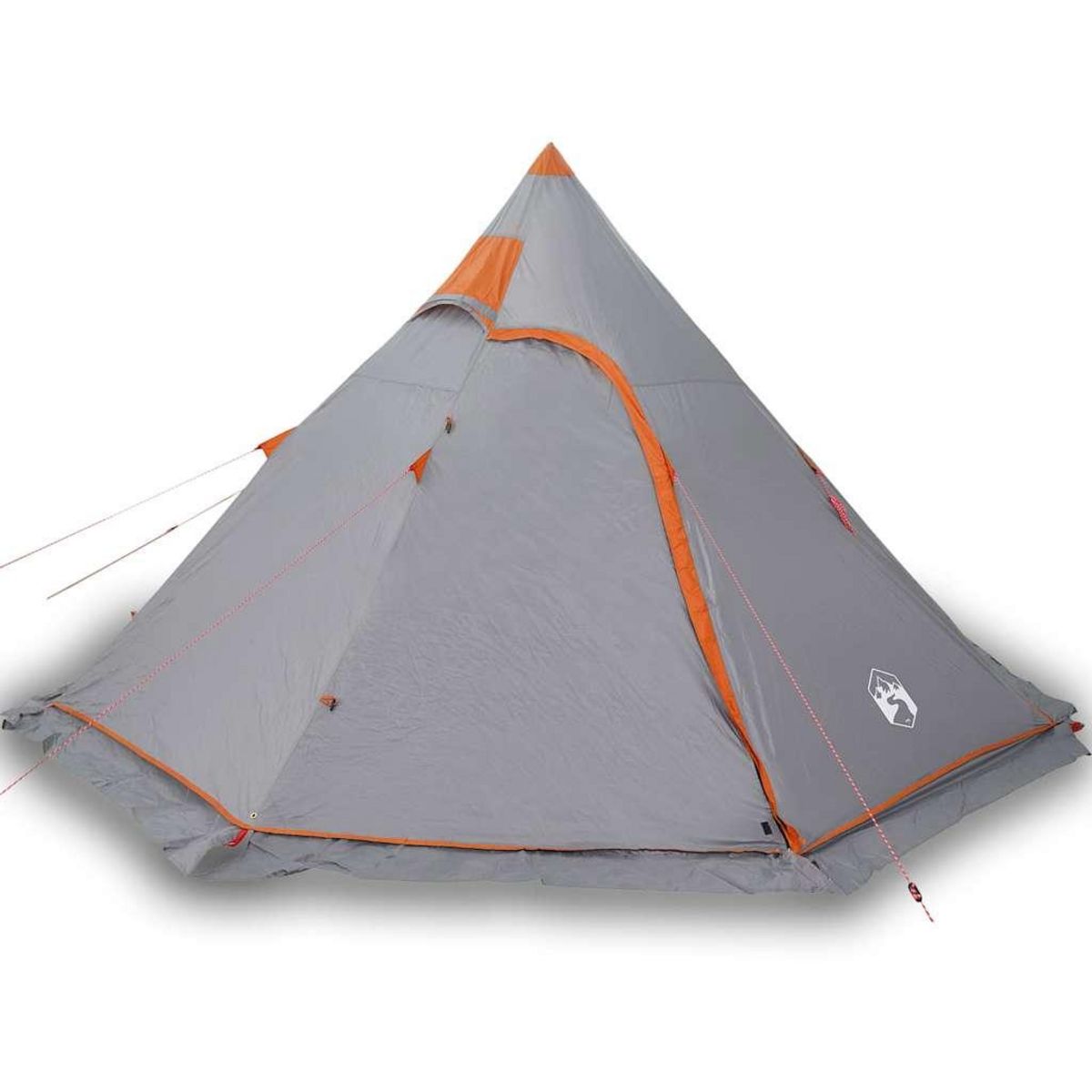 VIDAXL Tente de camping tipi 5 personnes gris impermeable