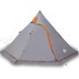Voir la diapositive 2 : VIDAXL Tente de camping tipi 5 personnes gris impermeable