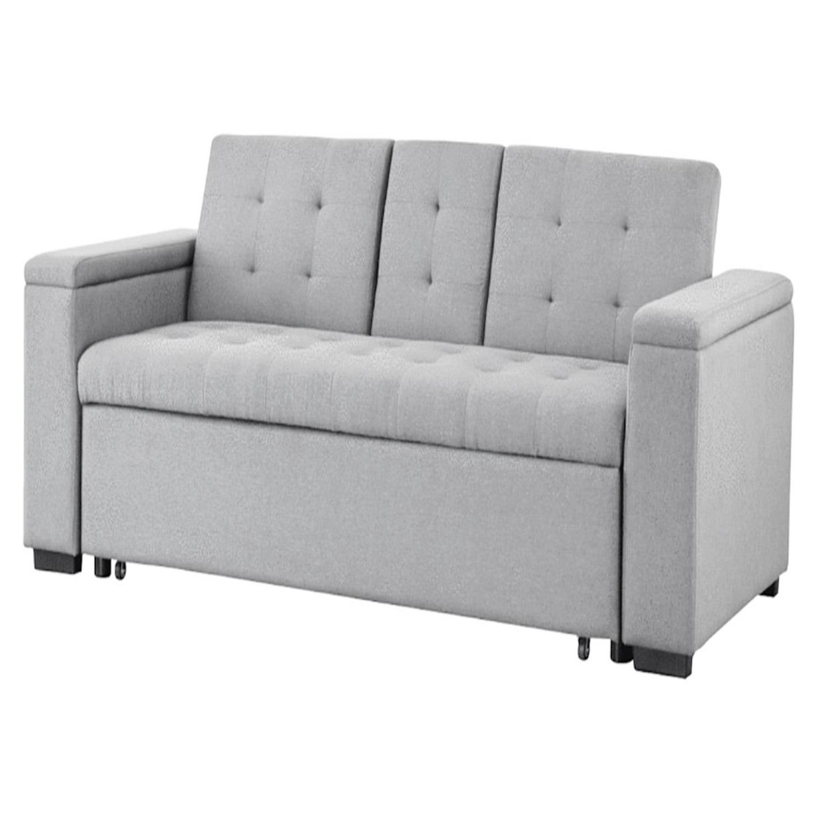 CONCEPT USINE Canapé convertible 3 places en tissu gris clair NOHO