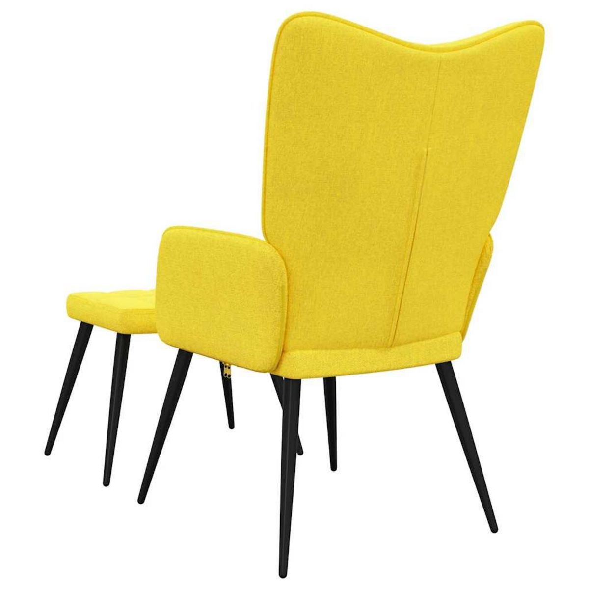 VIDAXL Chaise de relaxation avec tabouret Jaune moutarde Tissu