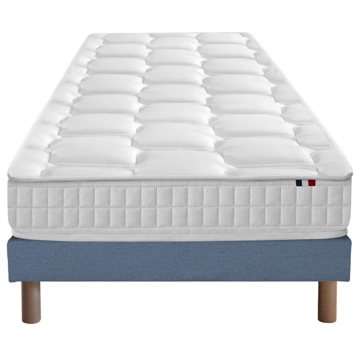IDLITERIE Ensemble literie : matelas à ressorts ODYSSEE et mémoire de forme avec sommier - Qualité française