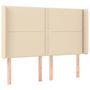 Voir la diapositive 2 : VIDAXL Tete de lit avec oreilles Creme 147x16x118/128 cm Tissu