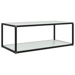 VIDAXL Table basse Blanc 100x50x35 cm Verre trempe