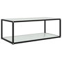 Voir la diapositive 1 : VIDAXL Table basse Blanc 100x50x35 cm Verre trempe