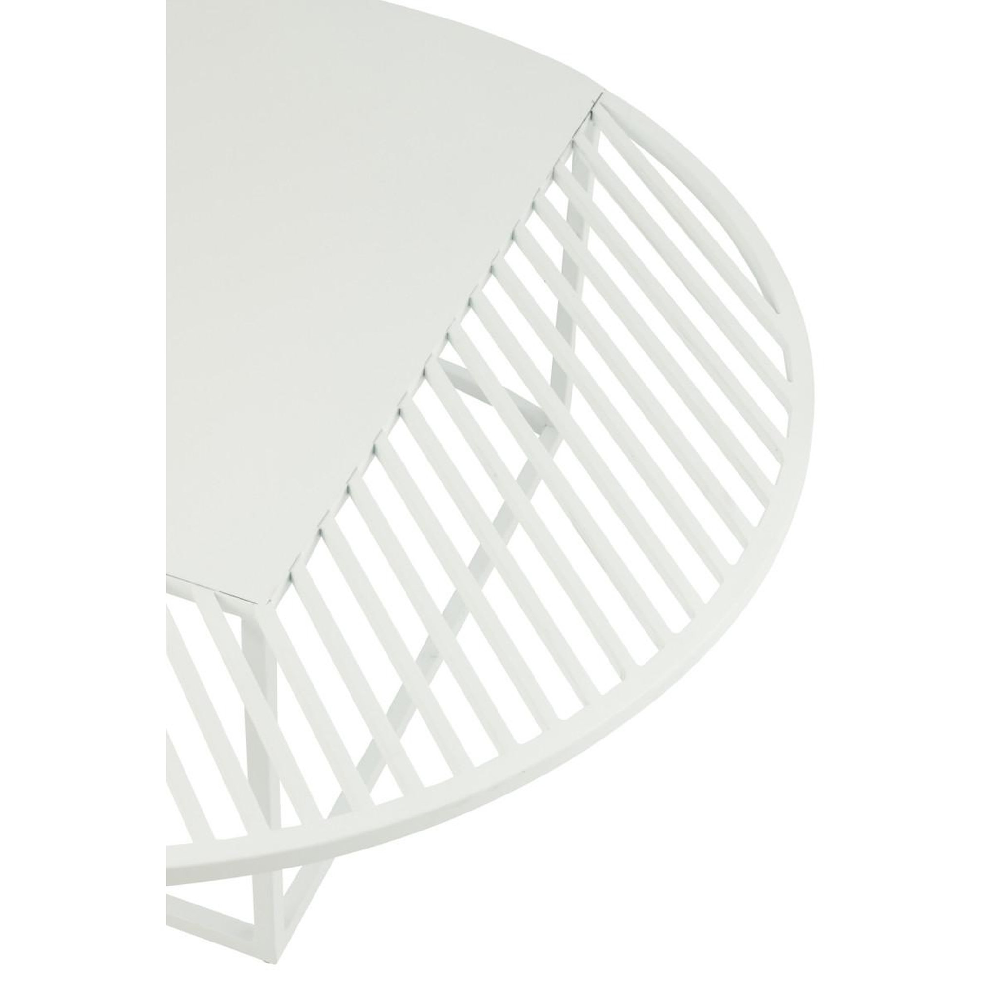 Voir la diapositive 6 : J-LINE Table Basse de Jardin en Métal  Celie  90cm Blanc