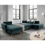 Voir la diapositive 3 : BEST MOBILIER Lagom - canapé d'angle panoramique - convertible - avec coffre - en tissu - 7 places - droit