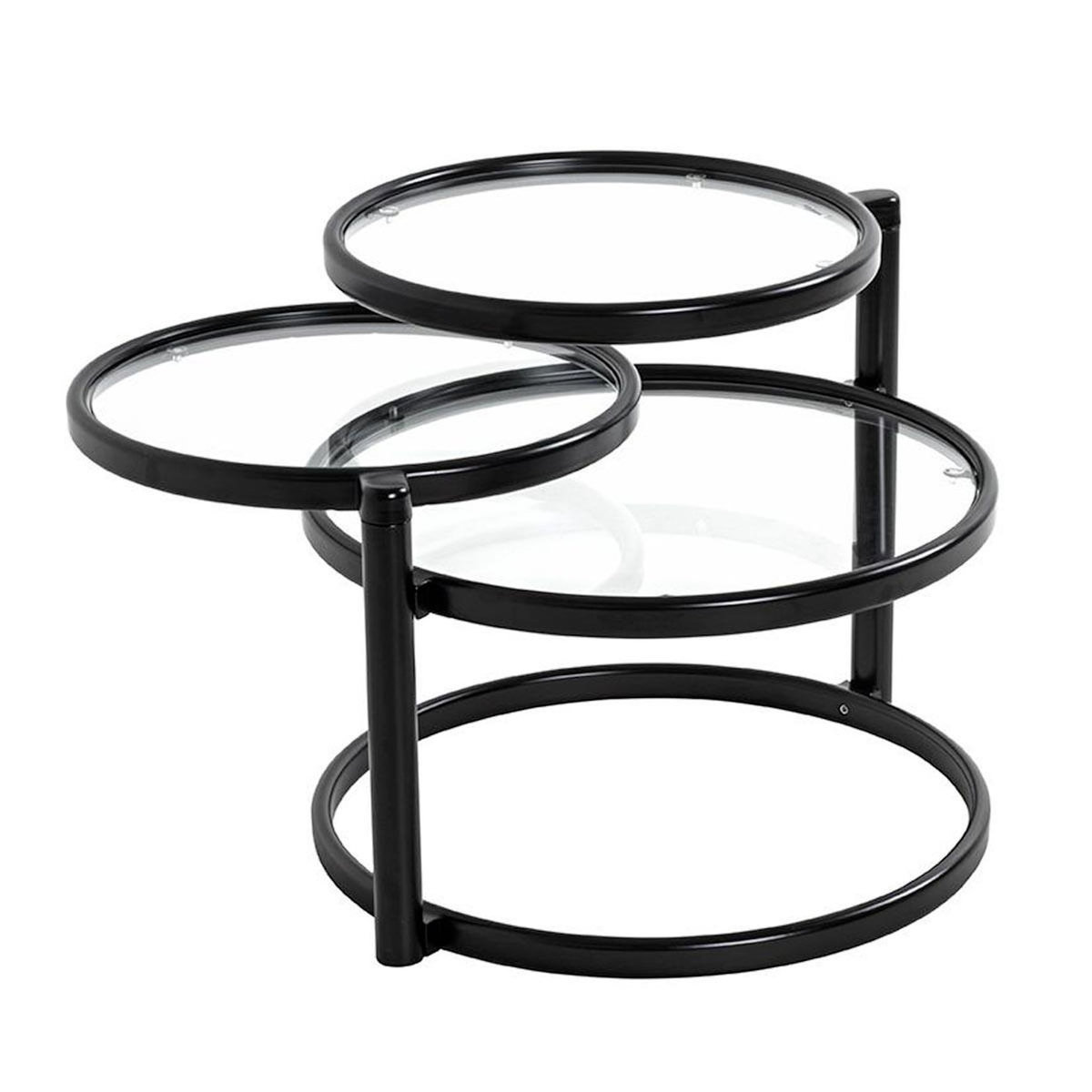 Paris Prix Table Basse en Verre  Blaise  140cm Noir