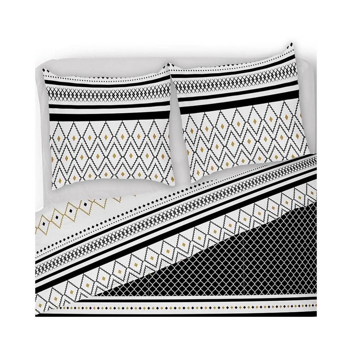 ATMOSPHERA Housse de couette 240x220 Etniss + 2 taies coton percale 80 fils