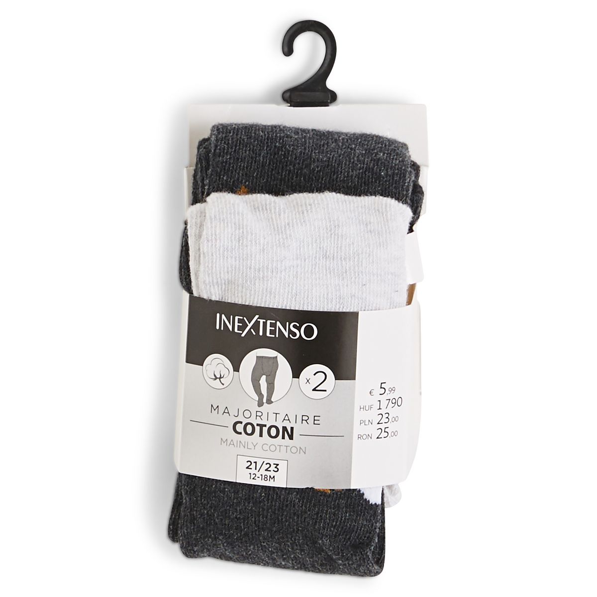 INEXTENSO Lot de 2 paires de collants bébé fille