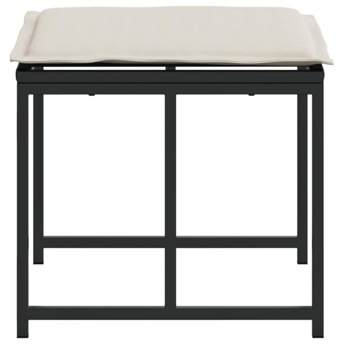 VIDAXL Tabourets de jardin avec coussins lot de 4 noir resine tressee