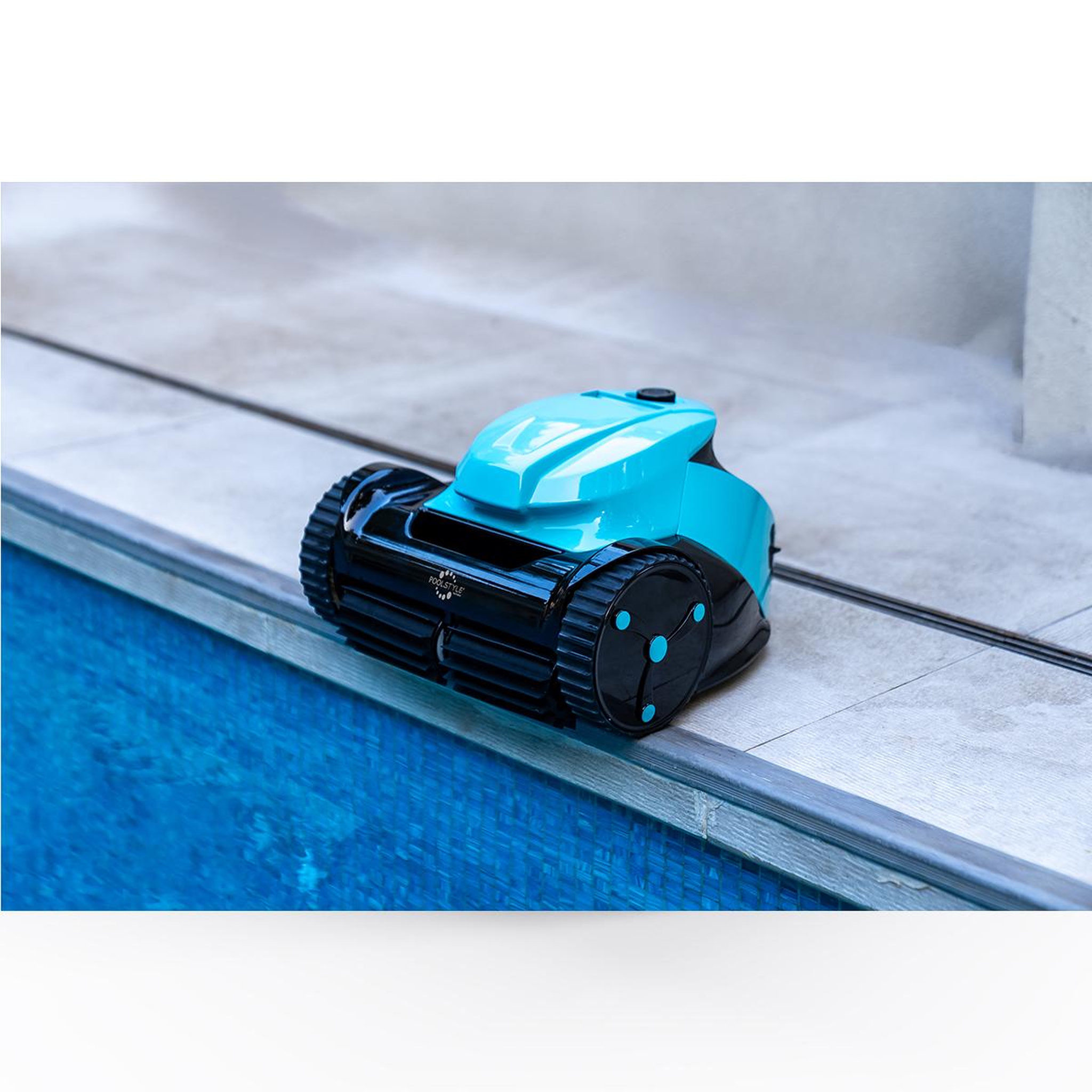 Voir la diapositive 4 : POOLSTYLE Robot electrique de piscine sans fil fond, parois et ligne d'eau - psl-200-0007