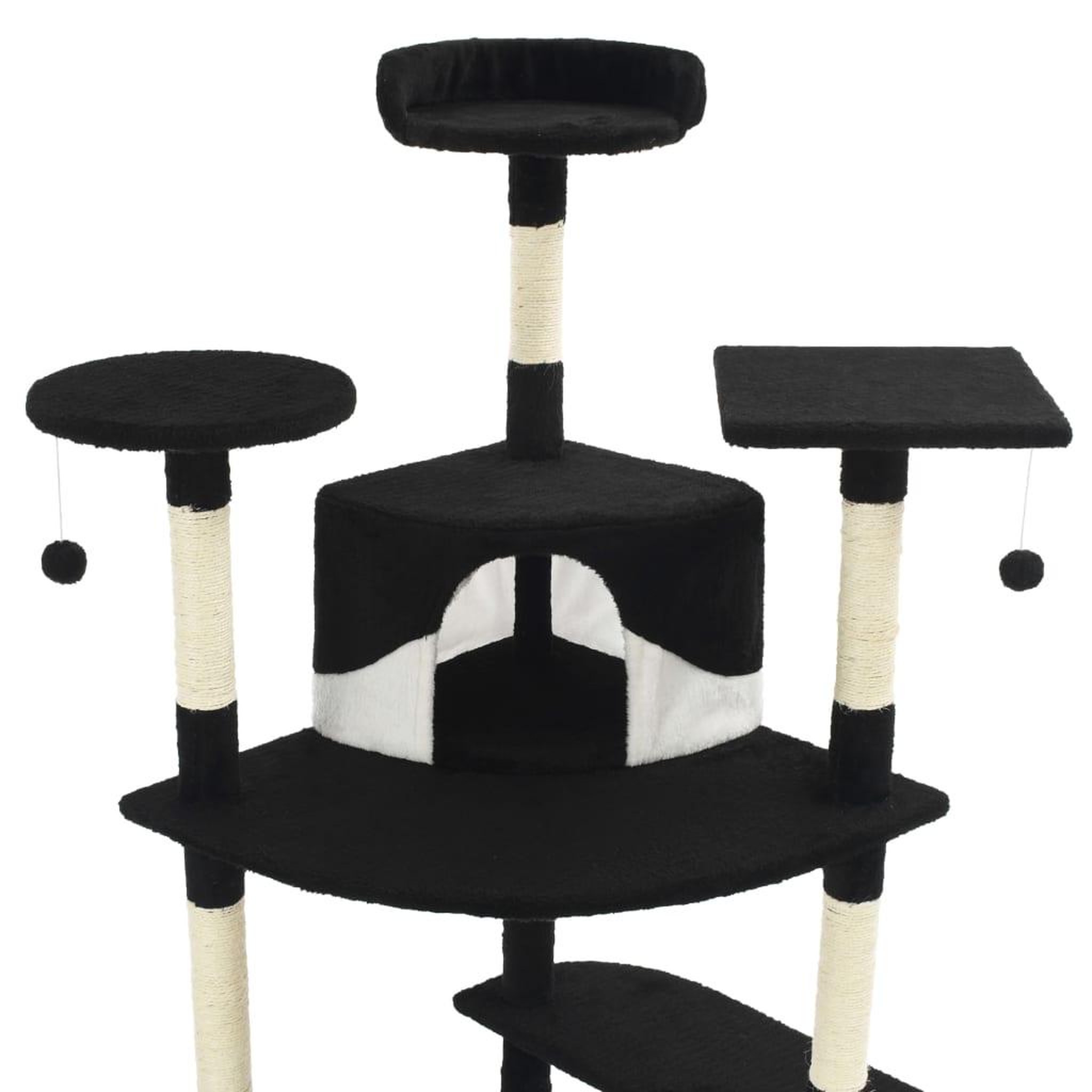 Voir la diapositive 4 : VIDAXL Arbre a chat avec griffoirs en sisal 203 cm noir et blanc