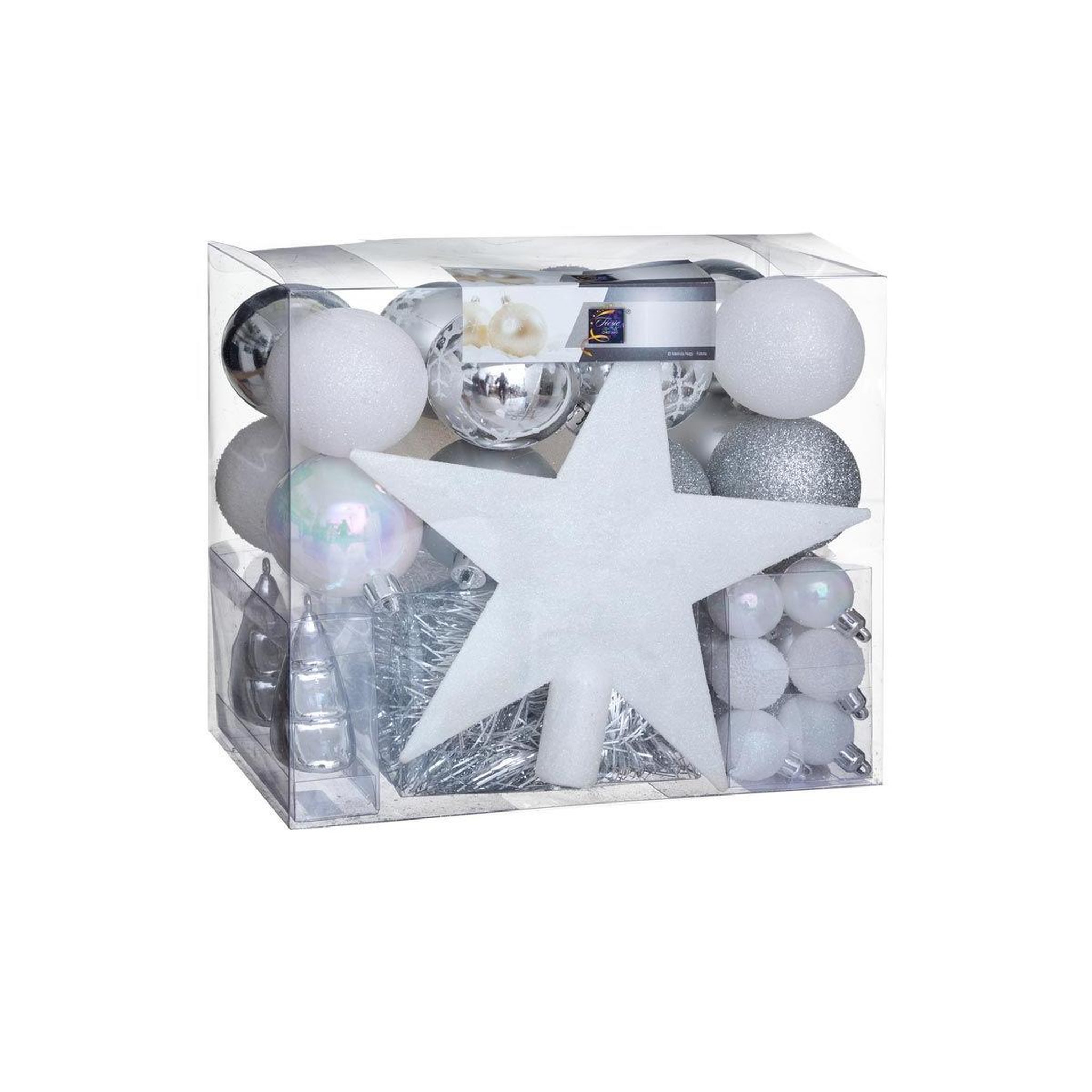 FEERIC LIGHT & CHRISTMAS Kit 44 pièces déco de noël  polaire  24cm blanc & argent