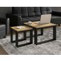 Voir la diapositive 4 : BEST MOBILIER Donnely - lot de 2 tables basses - effet bois et noir - 60 et 38 cm