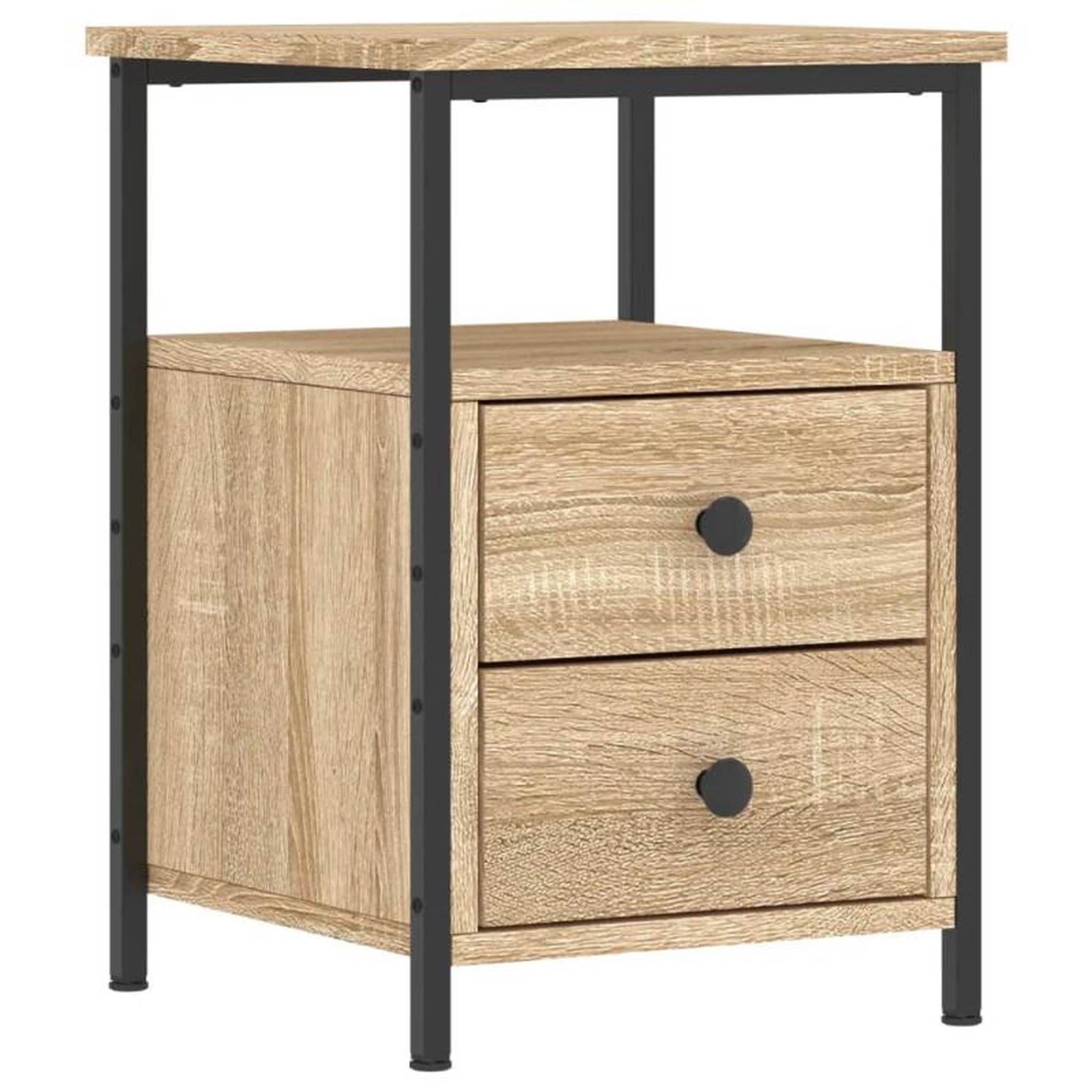 Voir la diapositive 5 : VIDAXL Tables de chevet 2pcs chêne sonoma 34x35,5x50cm bois ingénierie