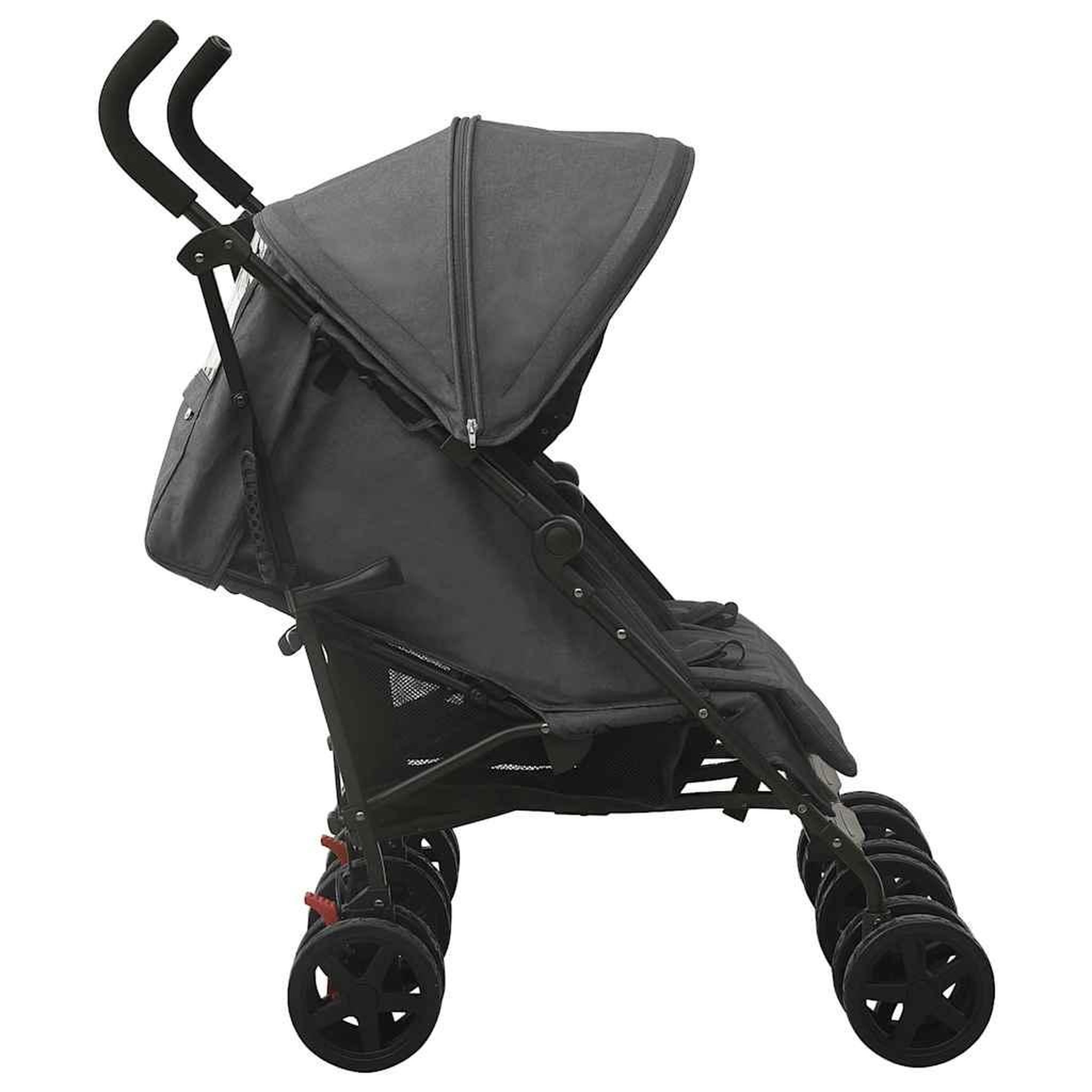 Voir la diapositive 3 : VIDAXL Poussette a deux places Anthracite Acier