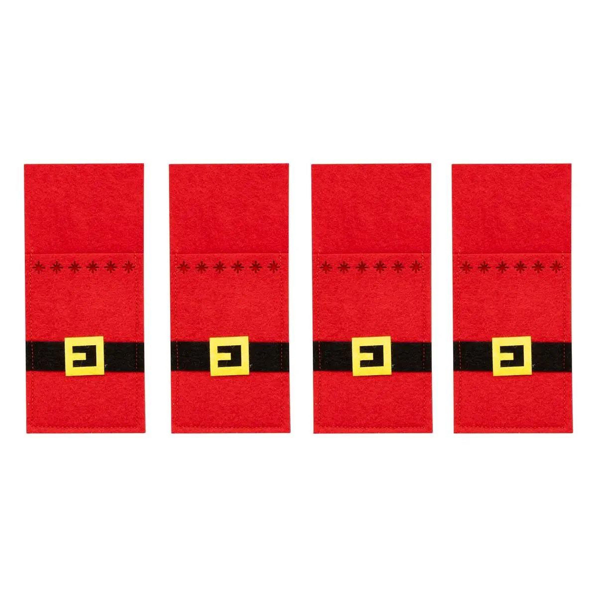 ATMOSPHERA Lot de 4 porte-couverts  père-noël  18cm rouge