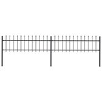VIDAXL Cloture de jardin avec dessus en lance Acier 3,4 x 0,6 m Noir