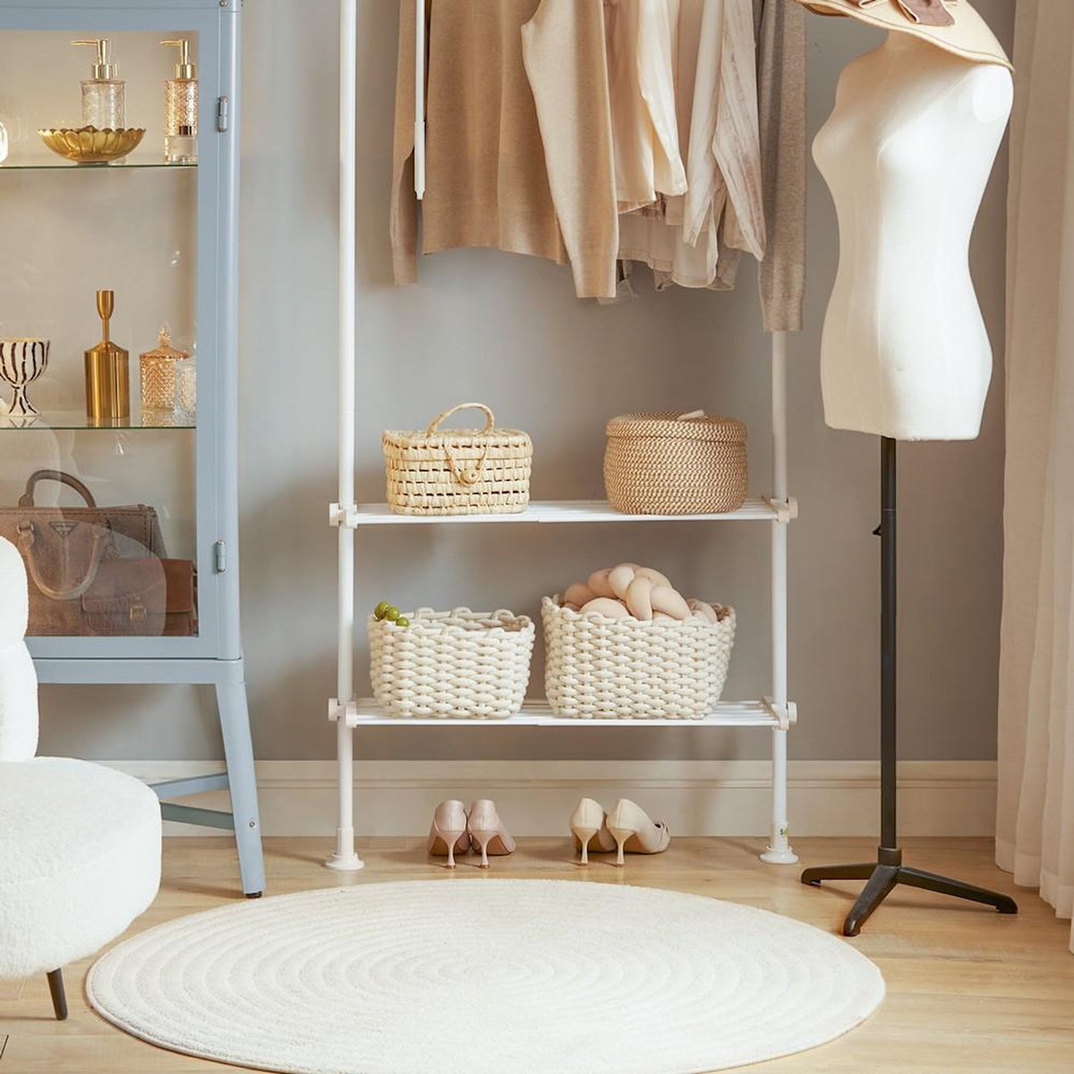 SOBUY SoBuy - Portemanteau Sur Pied à deux étagères - Industriel - KLS07