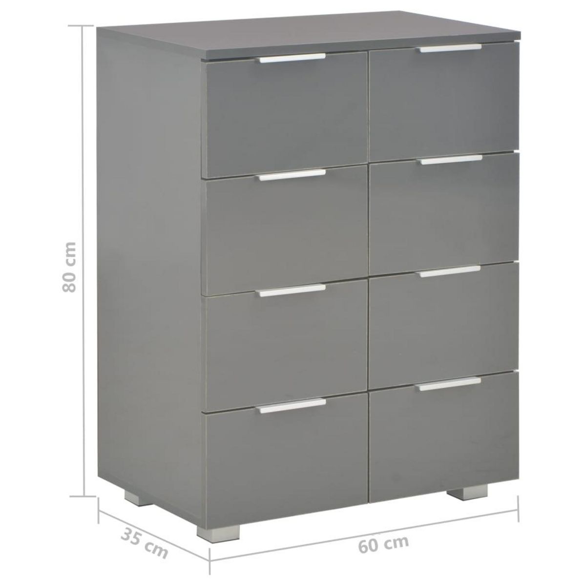 VIDAXL Buffet Gris brillant 60x35x80 cm Bois d'ingenierie
