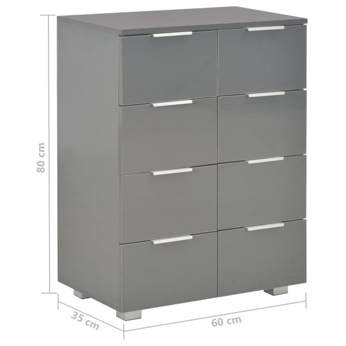 VIDAXL Buffet Gris brillant 60x35x80 cm Bois d'ingenierie