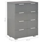 Voir la diapositive 6 : VIDAXL Buffet Gris brillant 60x35x80 cm Bois d'ingenierie