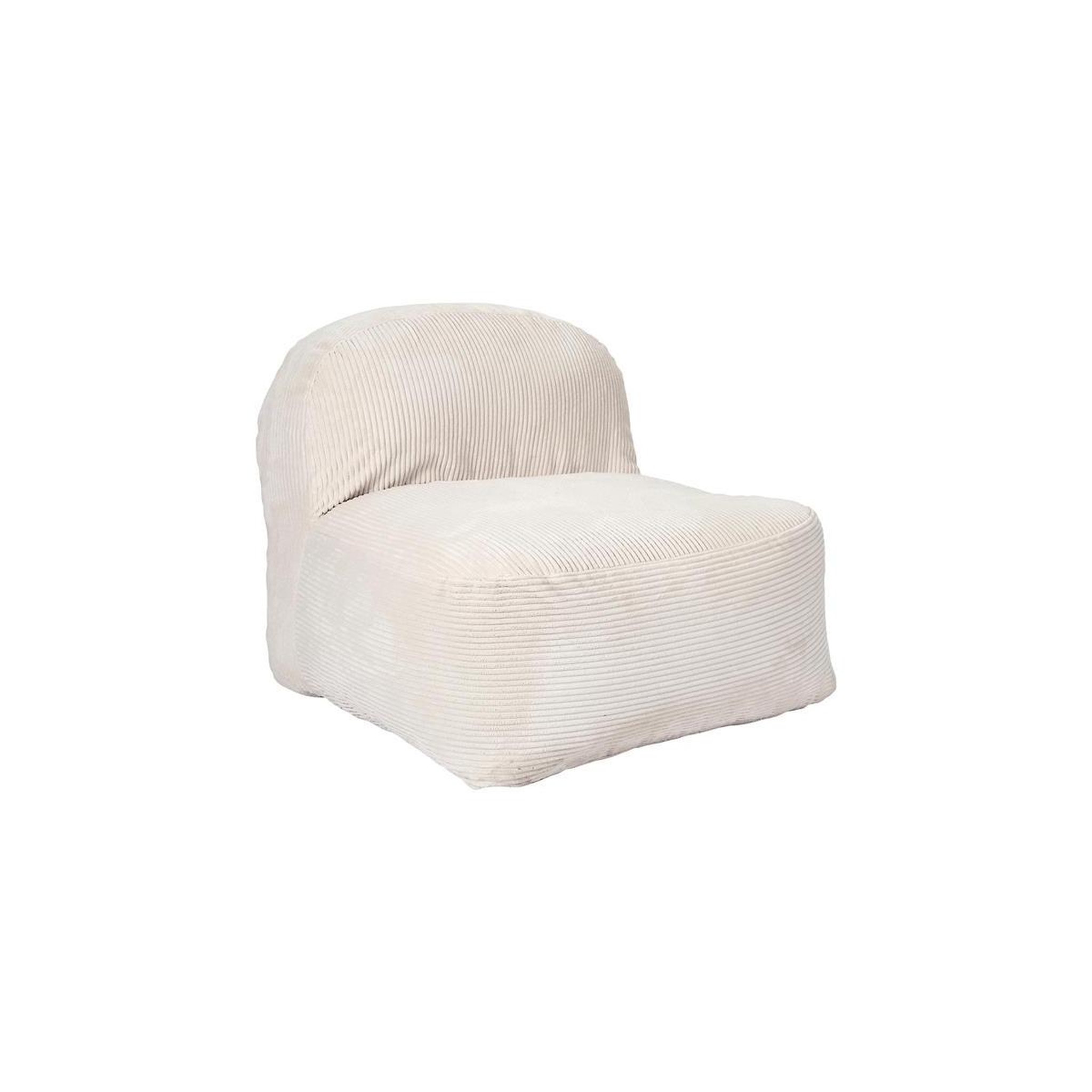 The Home Deco Factory Fauteuil Compressé Côtelé  Scott  85cm Beige