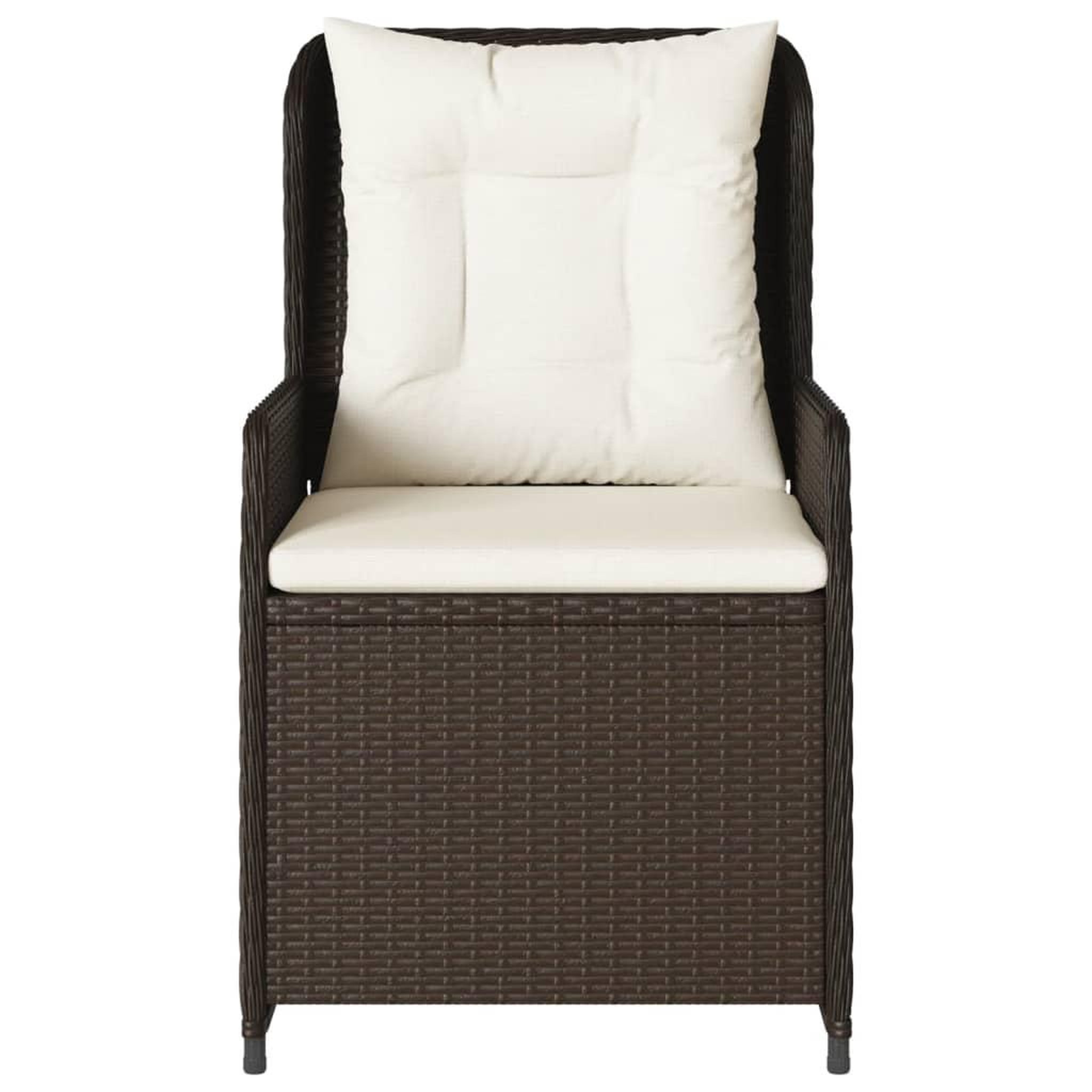 Voir la diapositive 5 : VIDAXL Chaises inclinables de jardin lot de 2 marron resine tressee