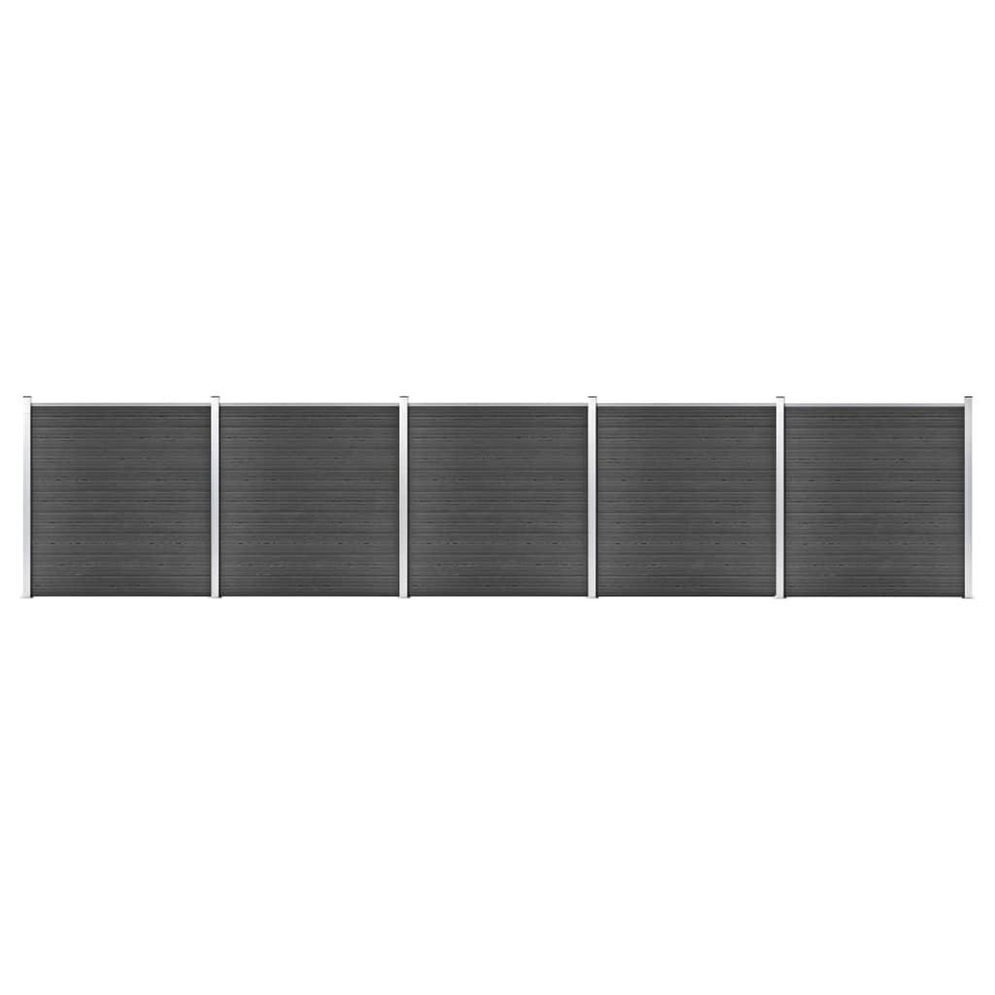 Voir la diapositive 1 : VIDAXL Ensemble de panneau de cloture WPC 872x186 cm Noir