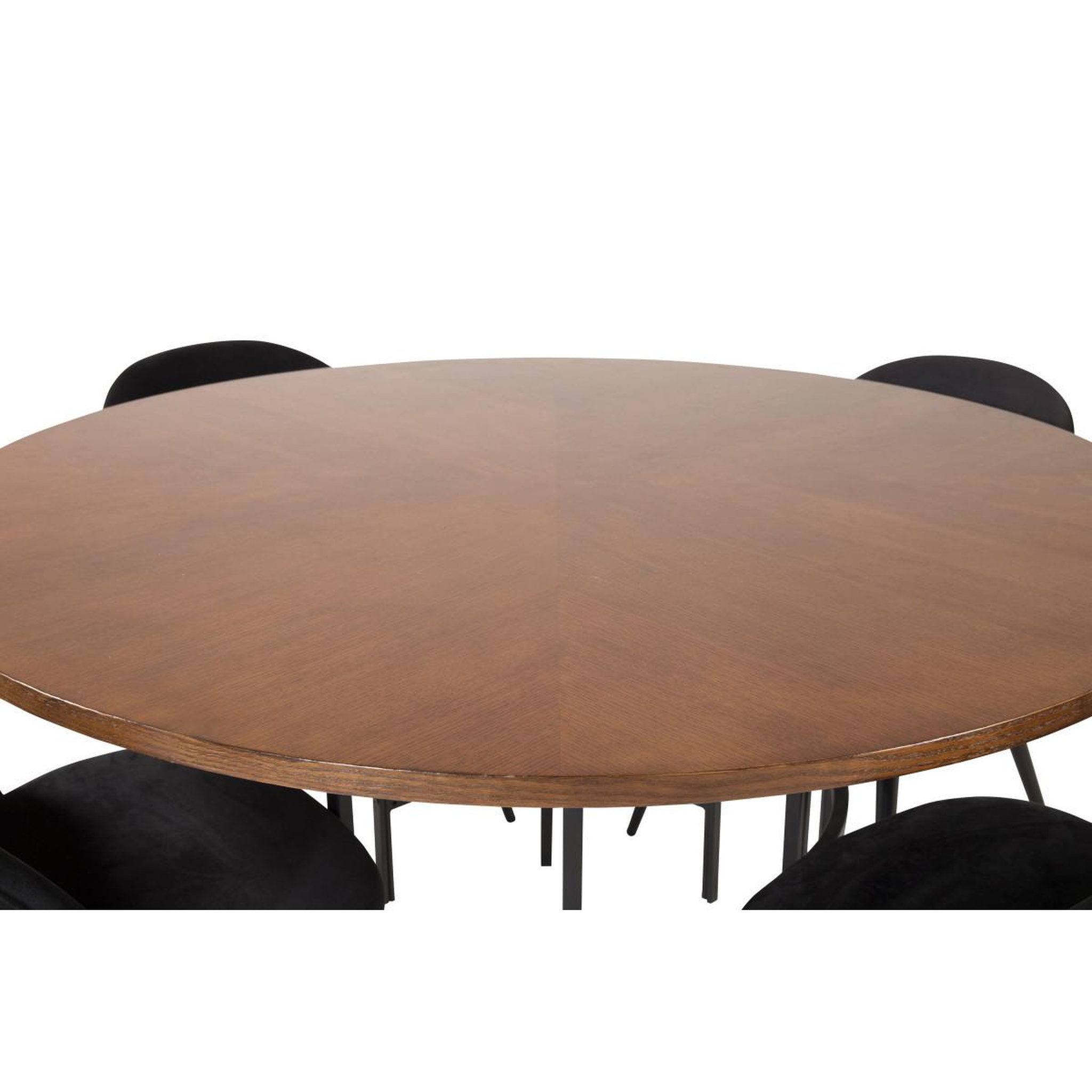 Voir la diapositive 2 : Paris Prix Ensemble table à manger & 4 chaises  copenhagen & velvet  140cm noir & marron