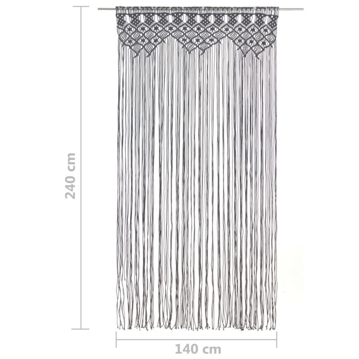 VIDAXL Rideau en macrame Anthracite 140x240 cm Coton
