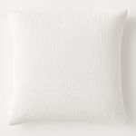 BATON ROUGE Taie d'oreiller 100% gaze de coton lavé blanc pur. Coloris disponibles : Blanc