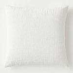 BATON ROUGE Taie d'oreiller 100% gaze de coton lavé blanc pur. Coloris disponibles : Blanc