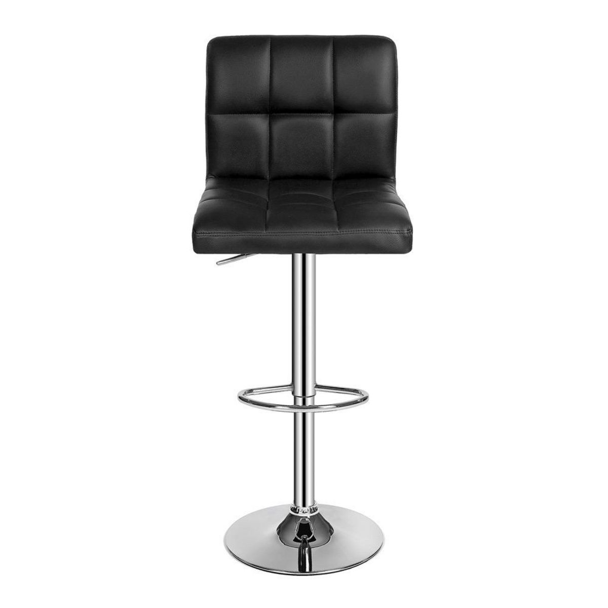 tectake Lot de 2 tabourets de bar rembourré avec un dossier noir