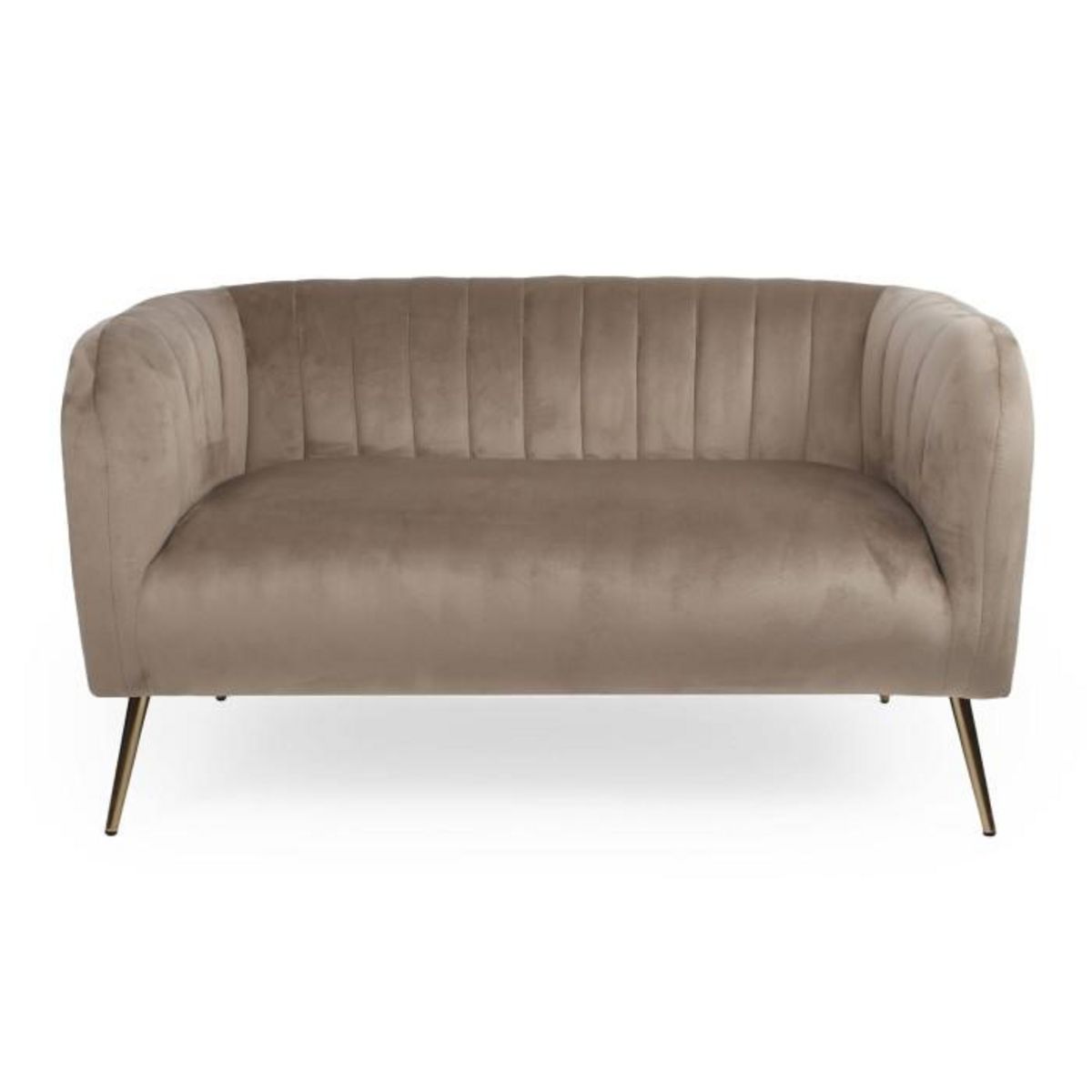 Paris Prix Canapé 2 Places en Velours  Reuben  128cm Taupe
