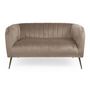 Voir la diapositive 2 : Paris Prix Canapé 2 Places en Velours  Reuben  128cm Taupe