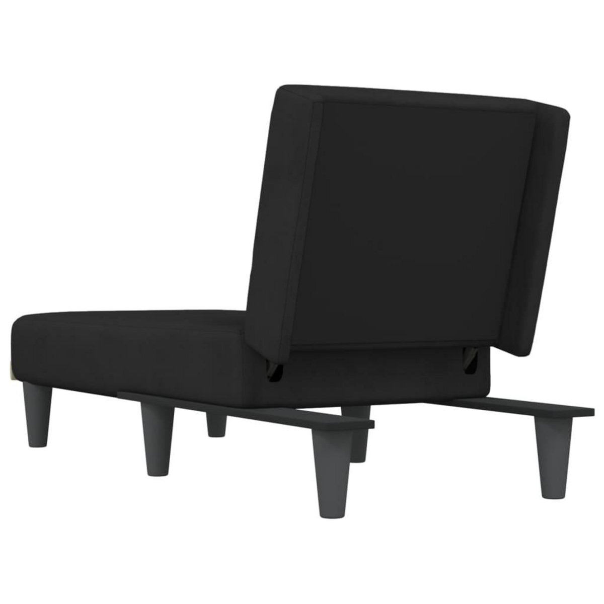 VIDAXL Chaise longue noir velours