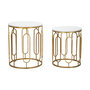 Voir la diapositive 1 : Paris Prix Lot de 2 Tables d'Appoint Gigognes  Ella  55cm Or