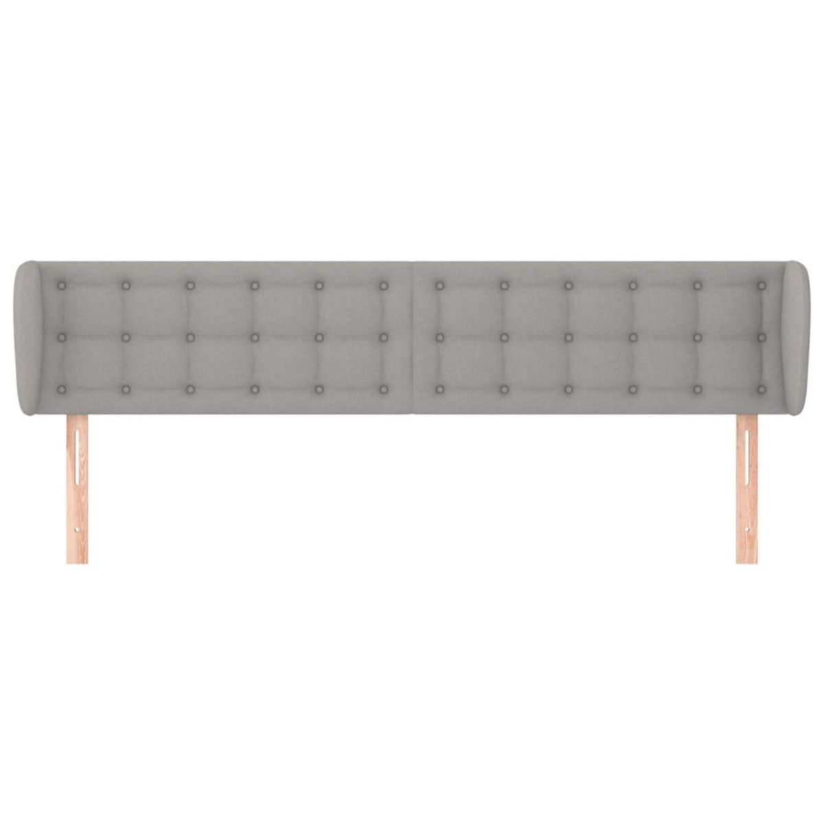 VIDAXL Tete de lit avec oreilles Gris clair 163x23x78/88 cm Tissu