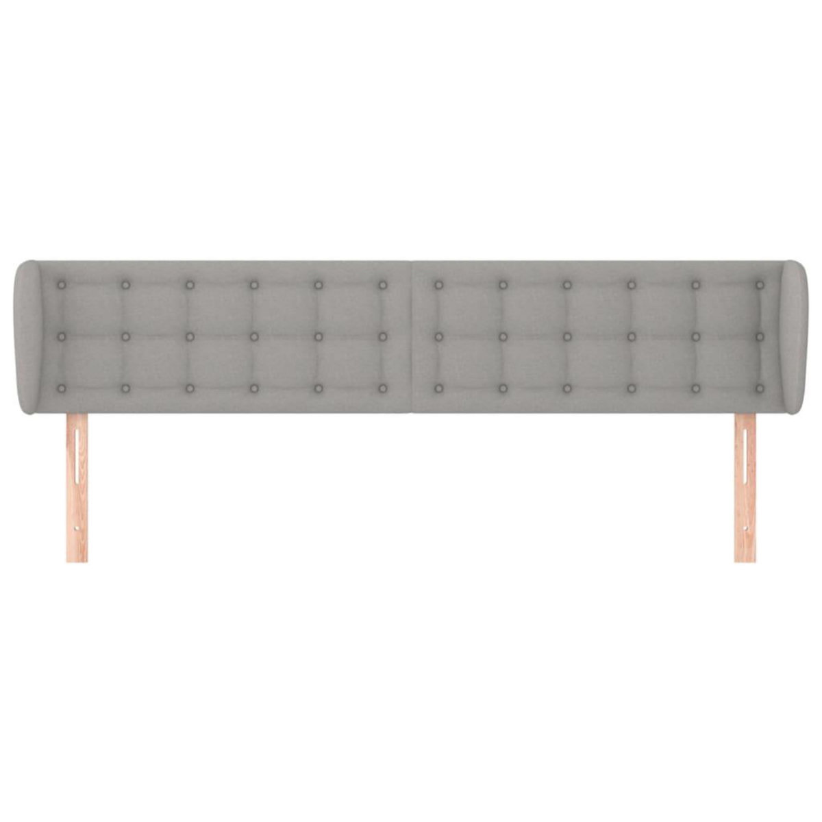VIDAXL Tete de lit avec oreilles Gris clair 163x23x78/88 cm Tissu