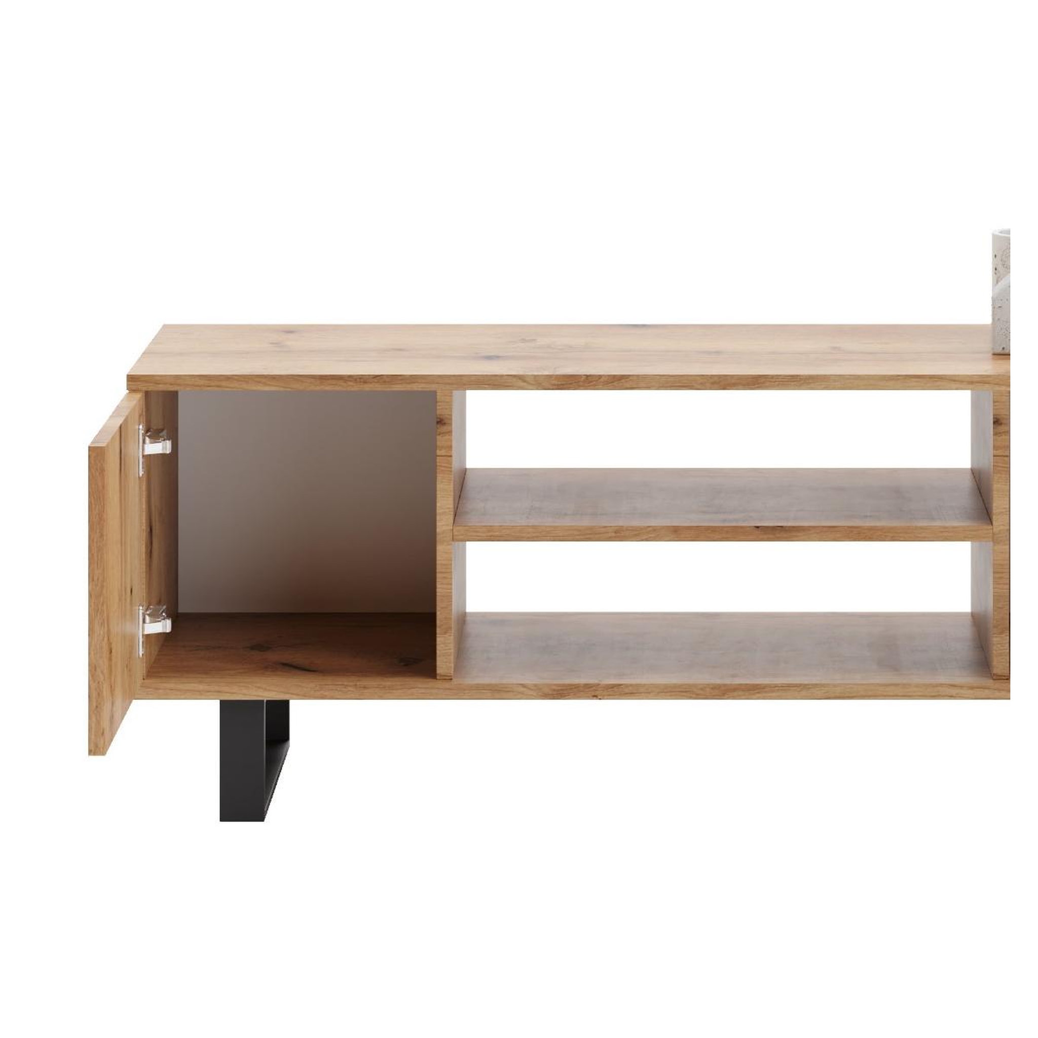 Voir la diapositive 3 : KOBI Meuble TV FOCUS 135 cm en Chevrons - Élégance et Fonctionnalité