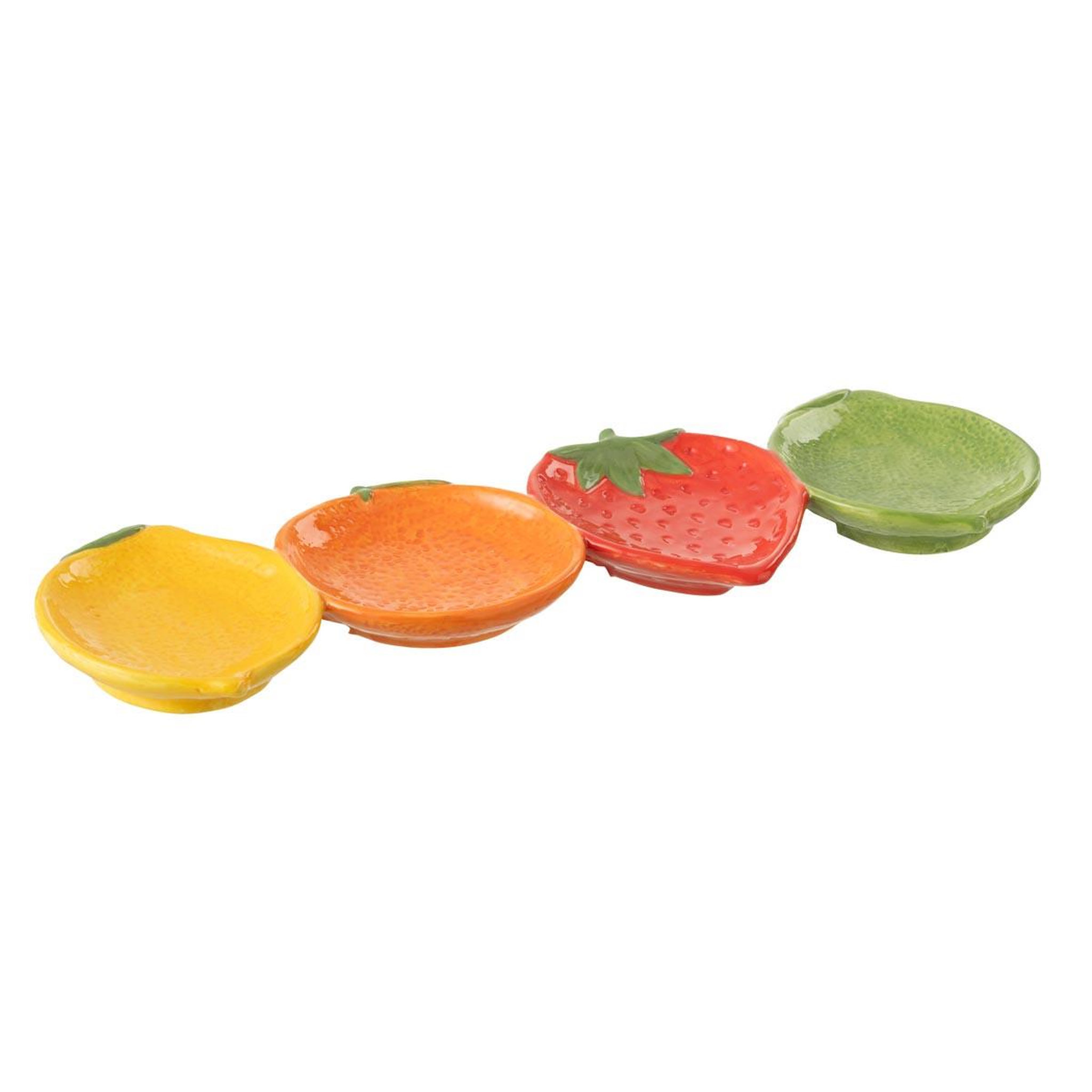 J-LINE Coupelle déco en dolomite  fruits  37cm multicolore
