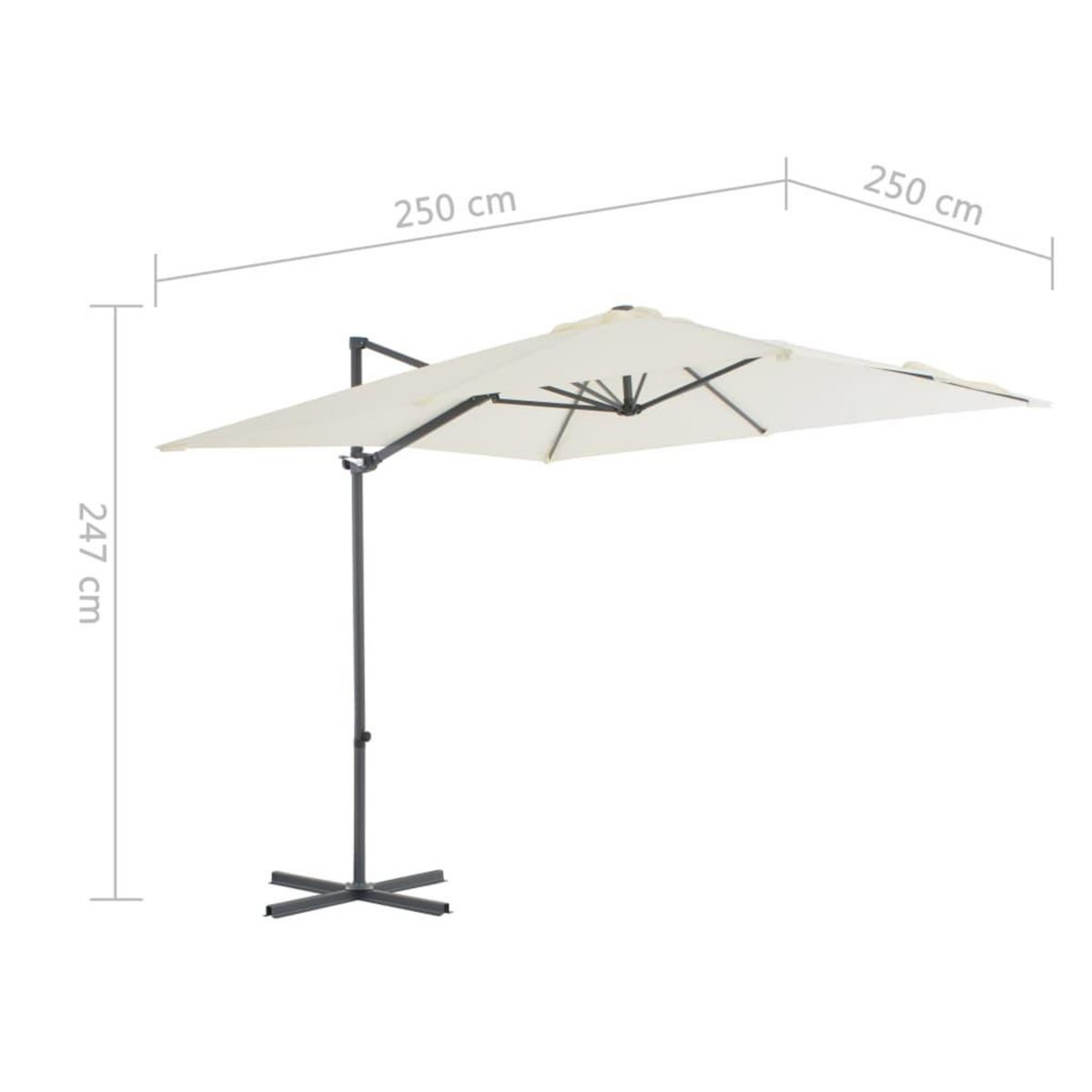 VIDAXL Parasol de jardin avec base portable sable