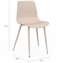 Voir la diapositive 5 : ID MARKET Lot de 6 chaises en polypropylène KIARA beige avec pieds en métal