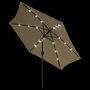 Voir la diapositive 4 : VIDAXL Parasol d'exterieur avec LED et mat en acier 300 cm Taupe