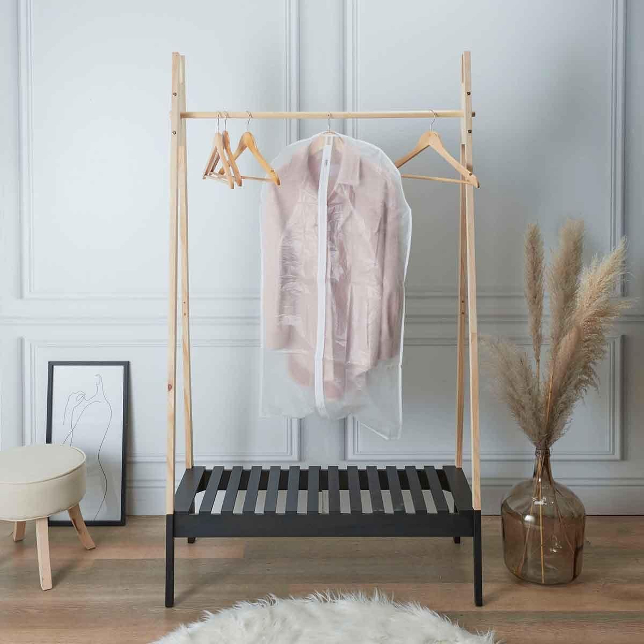 Voir la diapositive 2 : Je cherche une idee Lot de 4 Housses de Protection  Habits  98cm Transparent