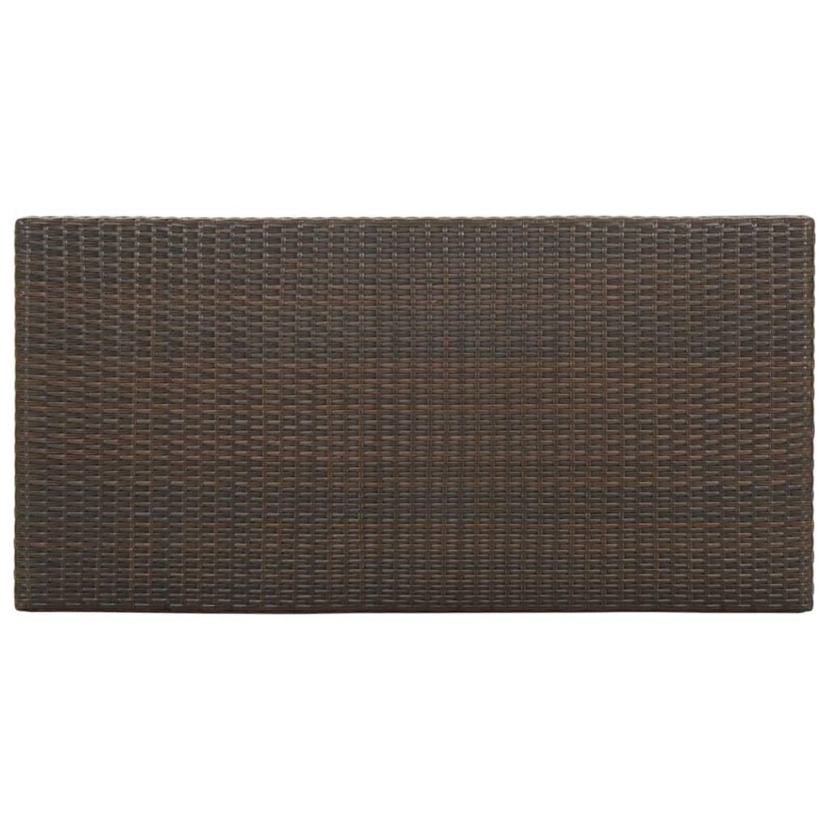 VIDAXL Table de bar avec rangement Marron 120x60x110 cm Resine tressee