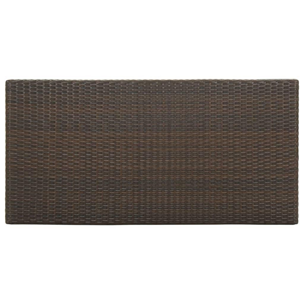 VIDAXL Table de bar avec rangement Marron 120x60x110 cm Resine tressee